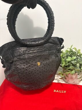 Vintage BALLY Genuine Ostrich Leather Handbag